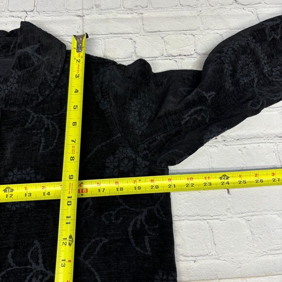 Vintage CMC Tapestry Black Floral Embroidered Coat Jacket Small Artsy C067 -14 - Picture 4 of 16